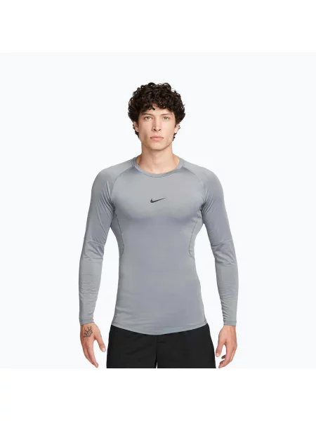 Póló Nike Pro Dri-FIT Tight Long-Sleeve Fitness Top Smoke Grey/ Black XL fekete