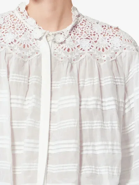Bluză Marant Etoile cu broderie alb