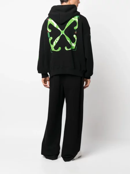 Raštuotas džemperis su gobtuvu Off-white