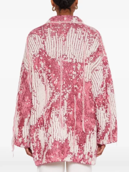 Cardigan Laneus tricotate roz