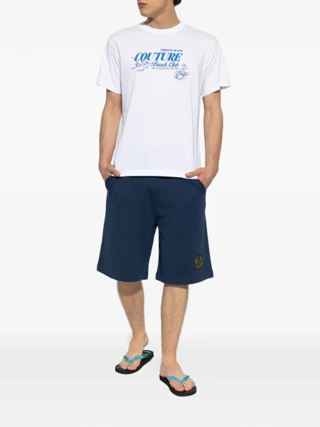 Tricou grafic Versace Jeans Couture cu imagine alb