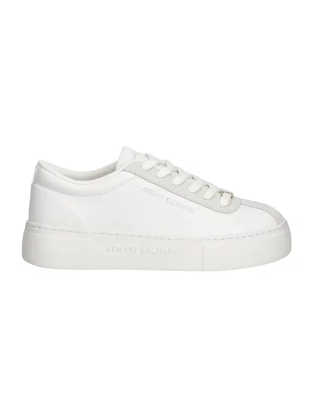 Sneakersy Armani Exchange skórzane na platformie białe