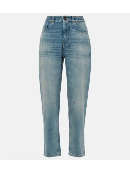 Blugi conici Brunello Cucinelli albastru