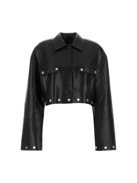 Kurtka Nanushka ze skóry ekologicznej czarna