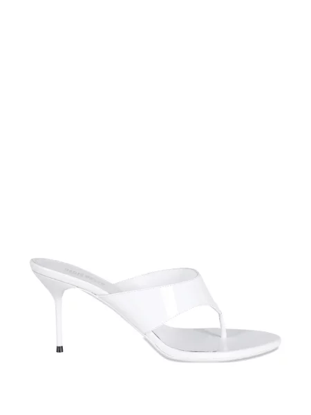 Papuci tip mules Paris Texas din piele alb