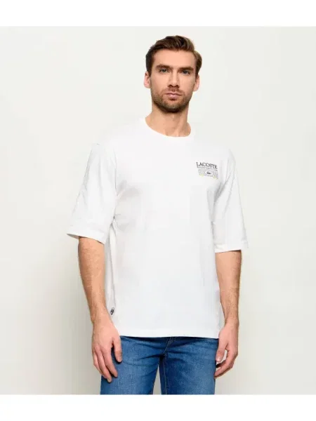 Lacoste Tricou Lacoste x Roland-Garros | Relaxed fit alb