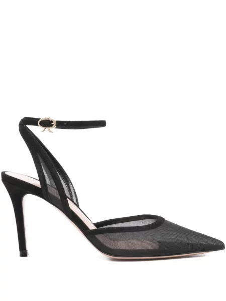 Pantofi cu toc Gianvito Rossi plasă negru