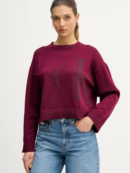 Geacă de blugi Calvin Klein roz