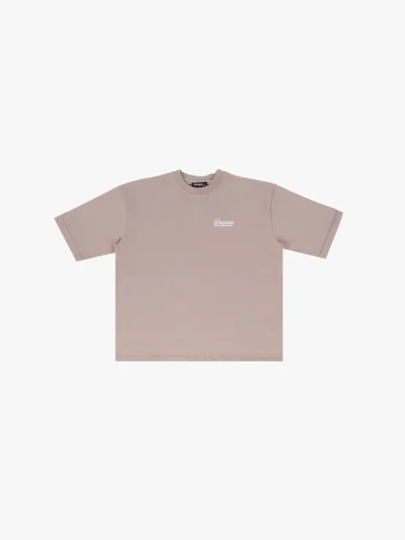 Dropsize Tricou castaniu alb