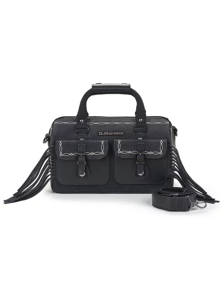Top Dr. Martens din piele de căprioară clasic negru