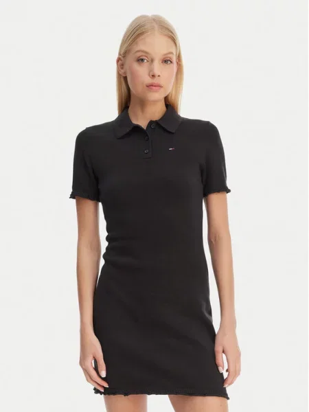 Tommy Jeans Rochie de zi Lettuce negru