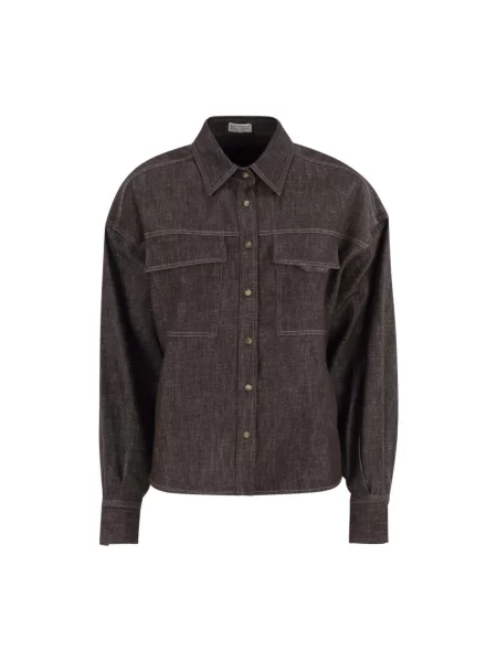 Koszula Brunello Cucinelli brązowa
