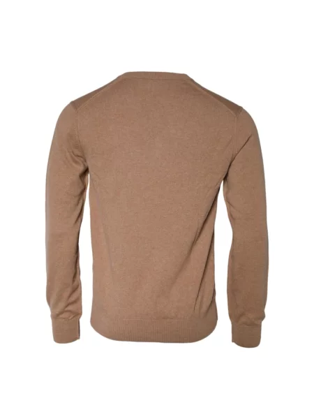 Sweter Dolce And Gabbana z dekoltem w serek brązowy