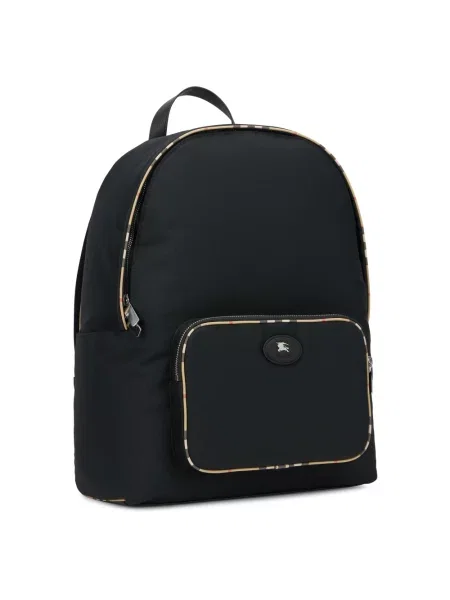 Torba Burberry w kratę skórzana z logo czarna
