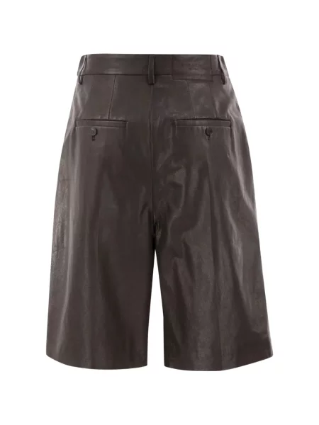 Bermude Weekend Max Mara din piele maro
