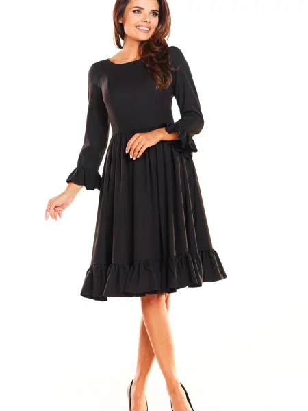 Midi obleka Awama črna