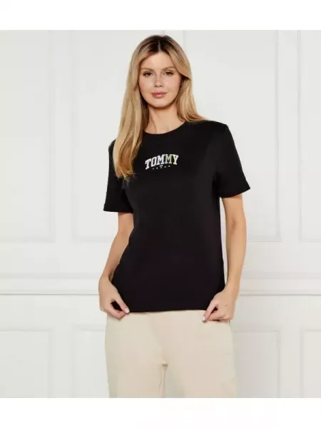 Tommy Jeans Tricou VARSITY negru