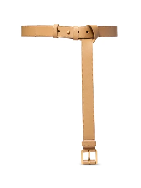 Плисирани панталон Michael Kors Collection с волани на райета кафяво