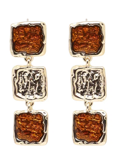 SOHI Uhani Gargita rjava / zlata črna