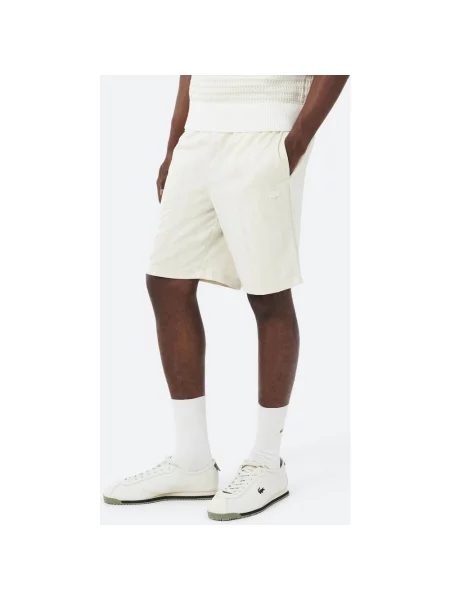 Szorty Lacoste Monogram Jacquard kremowy XS biały
