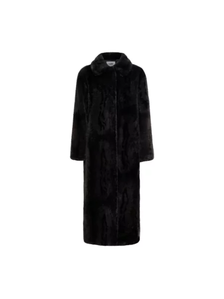Długi płaszcz Silvian Heach ze skóry ekologicznej czarny