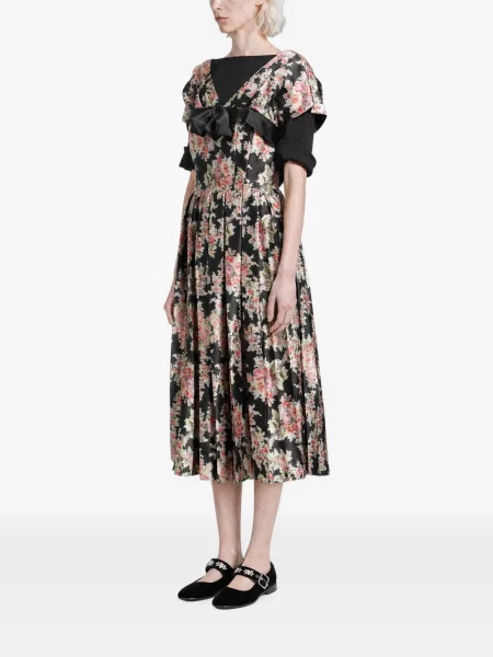 Rochie Simone Rocha cu model floral cu imagine negru