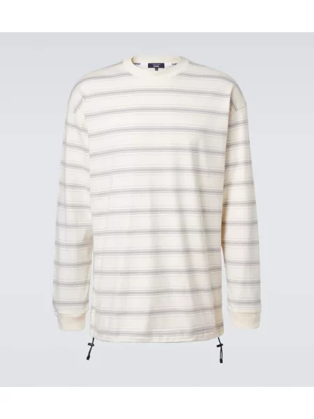 Tricou Comme Des Garçons Homme cu dungi din jerseu alb