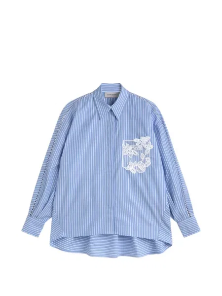 Koszula w paski Ermanno Firenze w paski niebieska