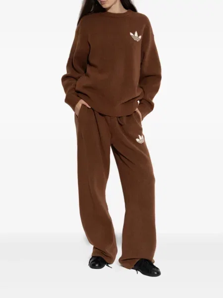 Pletená stahovací šňůrka mikina Adidas s autogramem hnědá