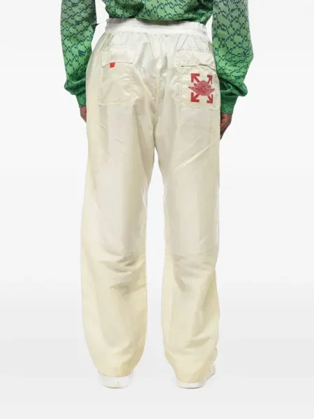 Pantaloni Off-white cu imagine alergare alb