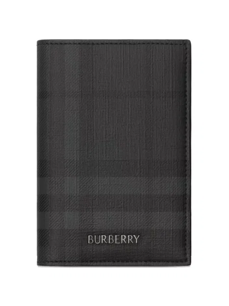 Portofel Burberry în carouri gri