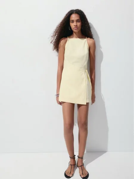 Платье мини Mango желтое
