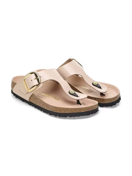 Trampki Birkenstock Gizeh Big Buckle Natural Leather Patent High-Shine New Beige EUR 38 beżowe