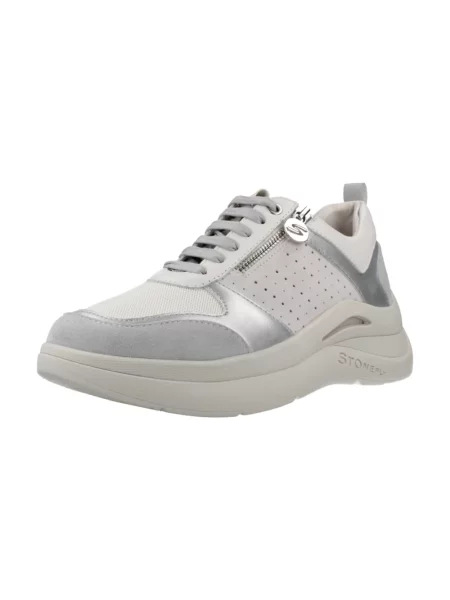 Welurowe sneakersy Stonefly białe