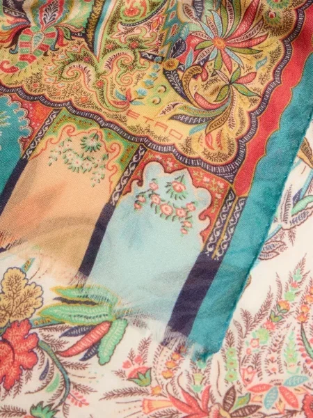 Fular Etro cu model paisley portocaliu
