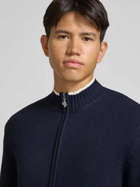 Kardigan rozpinany z zamkiem błyskawicznym model FREDERIKSBERG' Jack & Jones granatowy