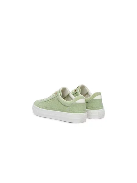 Sneakersy Tommy Hilfiger Washed Canvas Platform Trainers zelená