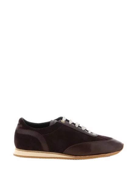 Sneakerși Agnona din piele de căprioară maro
