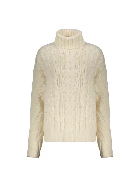 Sweter z golfem Herno wełniany biały