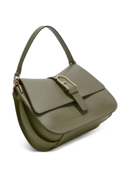 Geanta de piele Furla din piele verde