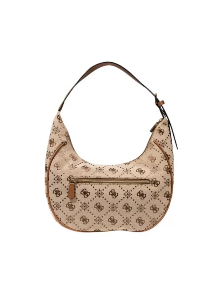 Torebka hobo Guess żakardowa beżowa