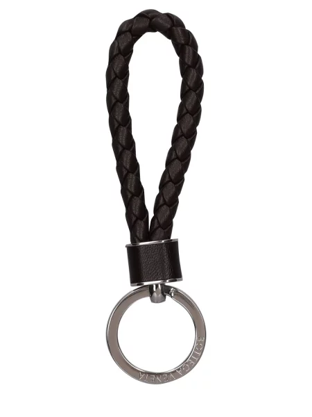 Kožený prsteň Bottega Veneta čierna