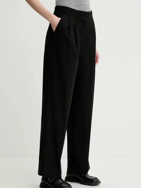 Pantaloni Carter femei lat high waist negru