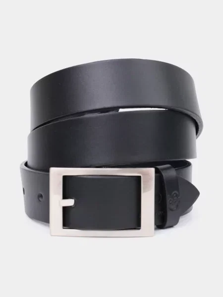 Кожаный ремень Grande Pelle с ремешками черный