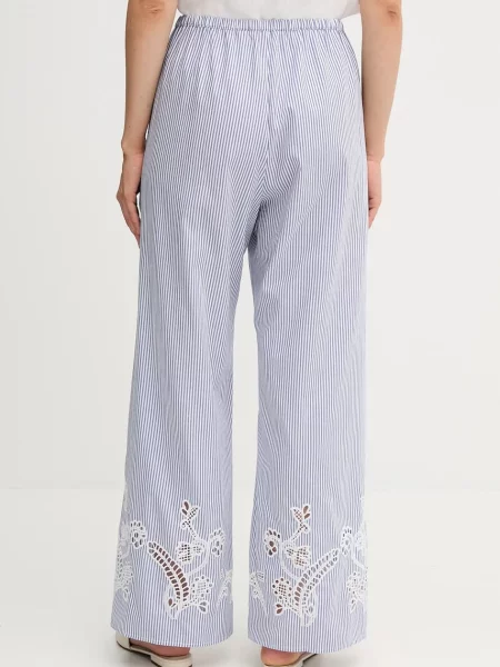Kalhoty Tommy Hilfiger široké high waist modrá