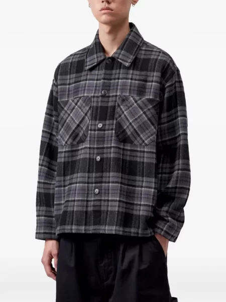 Cămașă Carhartt Wip în carouri gri