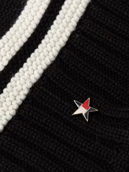 Tommy Jeans czapka z dodatkiem wełny czarny biała