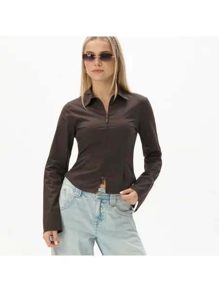 Рубашка Cropp коричневая