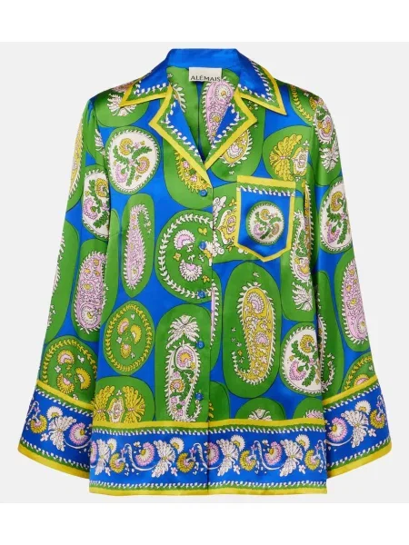 Satynowy top Alemais z nadrukiem