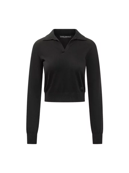 Polo Dolce And Gabbana z dżerseju czarne